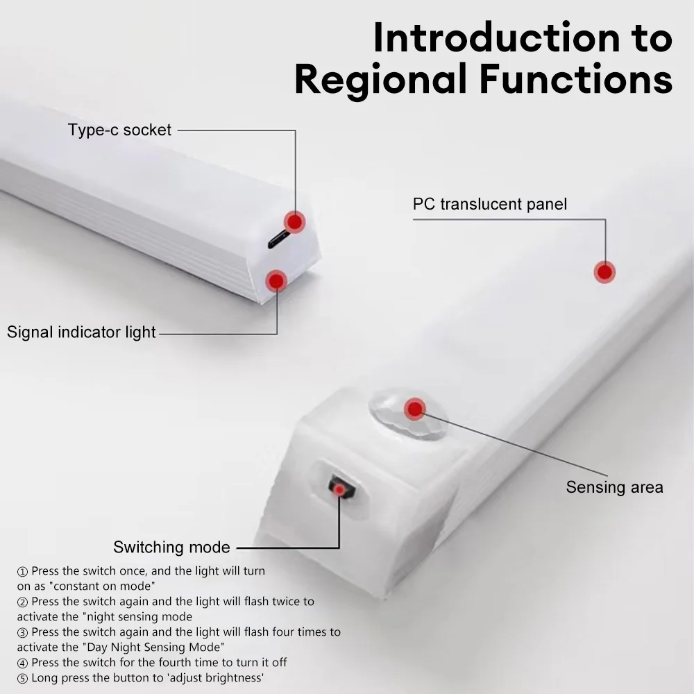 LED-liiketunnistimen yövalo